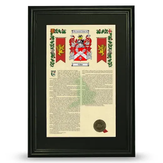 Crine Deluxe Armorial Framed - Black