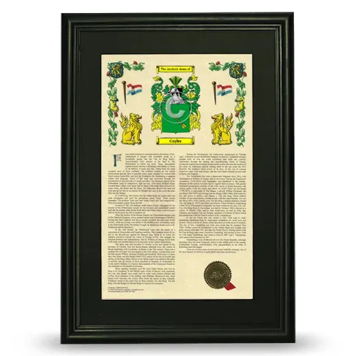 Cuyler Deluxe Armorial Framed - Black