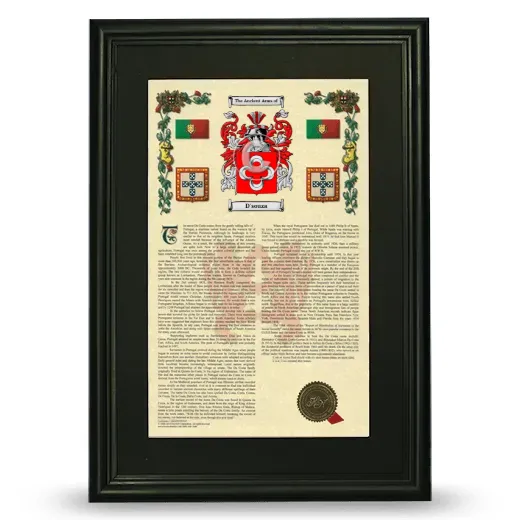 D'souza Deluxe Armorial Framed - Black