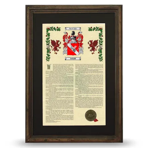 Dafydd Deluxe Armorial Framed - Brown