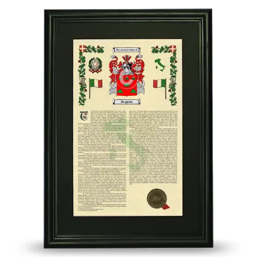 De gavio Deluxe Armorial Framed - Black