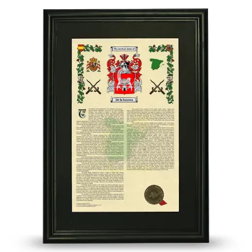 De la barrera Deluxe Armorial Framed - Black