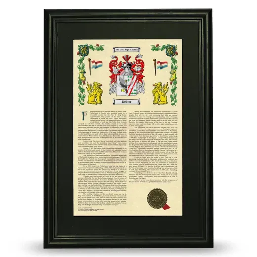 Deboer Deluxe Armorial Framed - Black