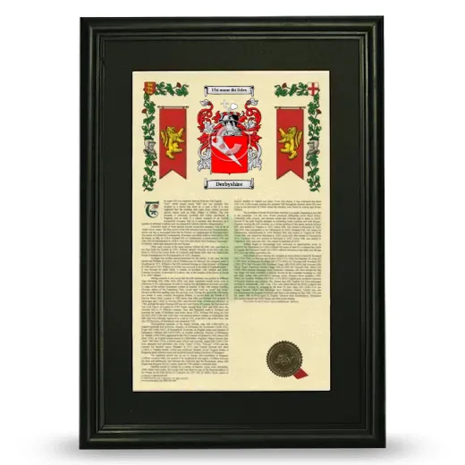 Derbyshire Deluxe Armorial Framed - Black