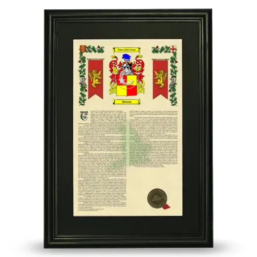 Devers Deluxe Armorial Framed - Black