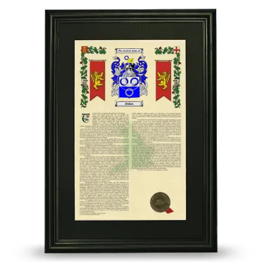 Dokes Deluxe Armorial Framed - Black