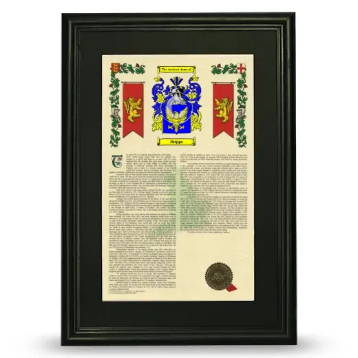 Dripps Deluxe Armorial Framed - Black