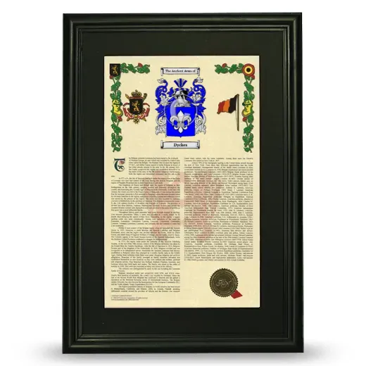 Dyckes Deluxe Armorial Framed - Black