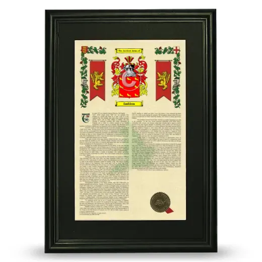 Emblem Deluxe Armorial Framed - Black