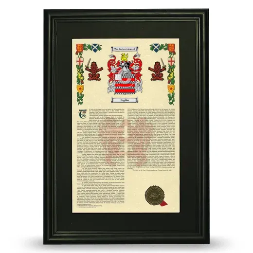 Esplin Deluxe Armorial Framed - Black