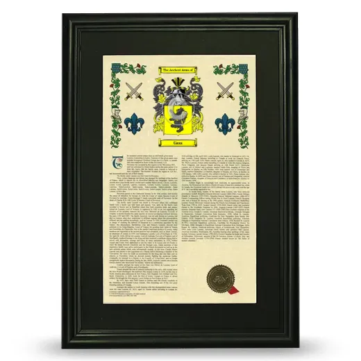 Gass Deluxe Armorial Framed - Black