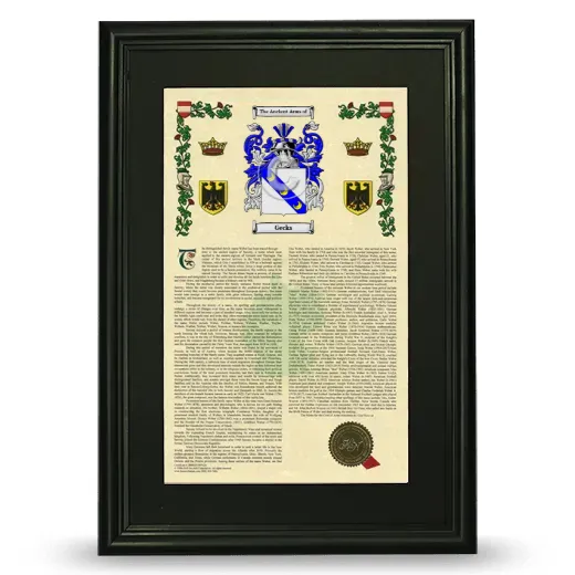 Gecks Deluxe Armorial Framed - Black