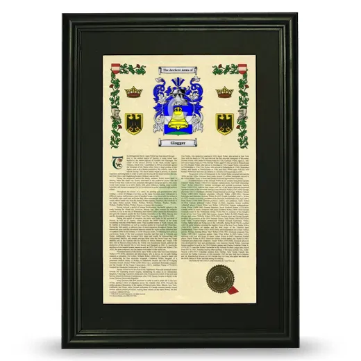 Glogger Deluxe Armorial Framed - Black