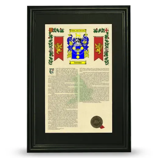 Gravenor Deluxe Armorial Framed - Black