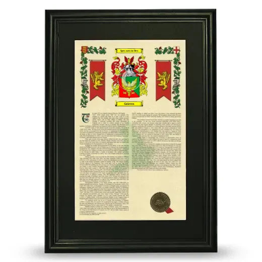 Grieves Deluxe Armorial Framed - Black