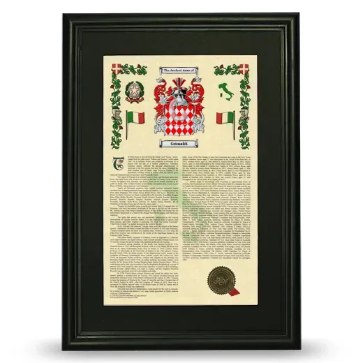 Grimaldi Deluxe Armorial Framed - Black