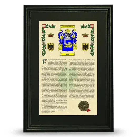 Groft Deluxe Armorial Framed - Black
