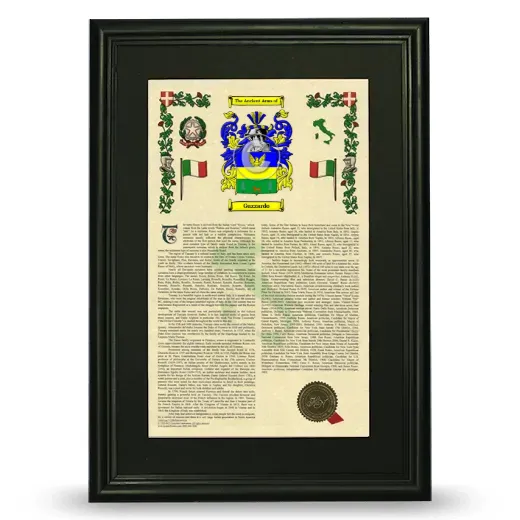 Guzzardo Deluxe Armorial Framed - Black
