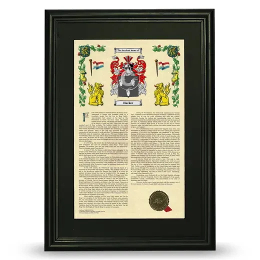 Hacker Deluxe Armorial Framed - Black