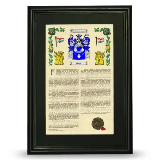 Hager Deluxe Armorial Framed - Black