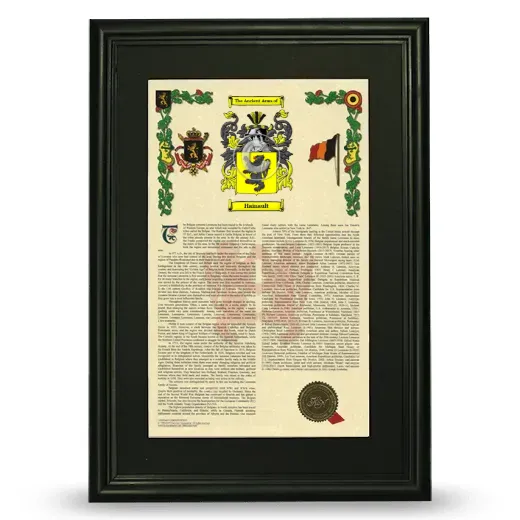Hainault Deluxe Armorial Framed - Black