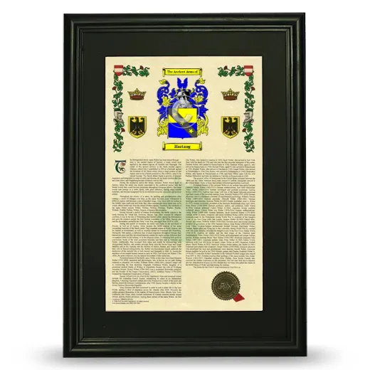 Hartzog Deluxe Armorial Framed - Black