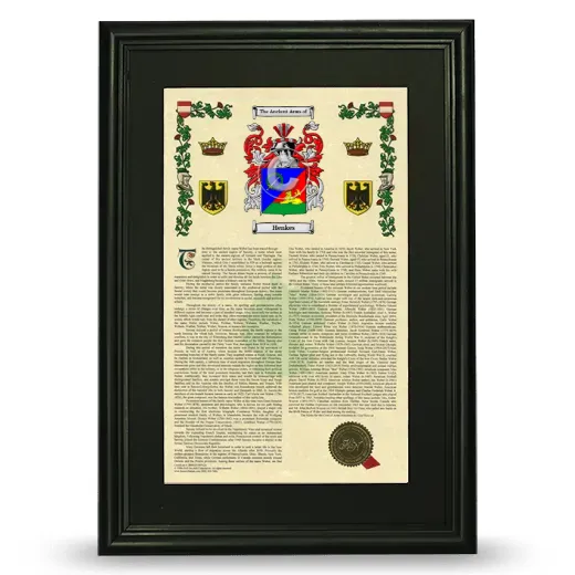 Henkes Deluxe Armorial Framed - Black