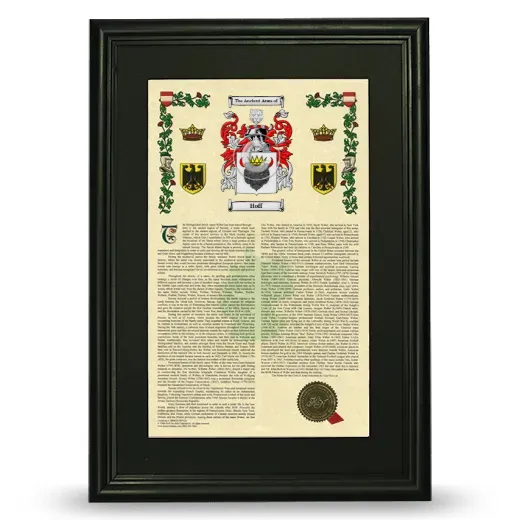 Hoff Deluxe Armorial Framed - Black