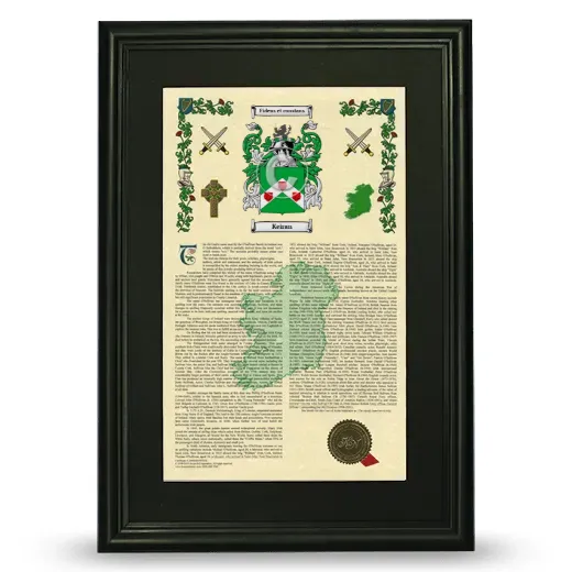 Keiran Deluxe Armorial Framed - Black