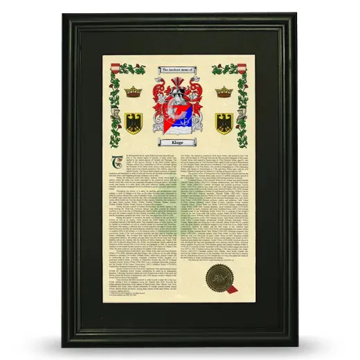 Kluge Deluxe Armorial Framed - Black