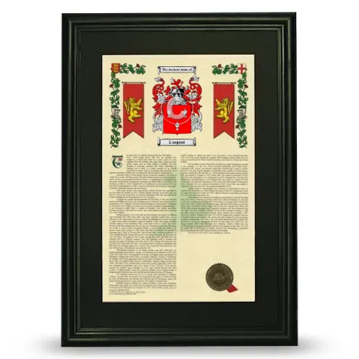 L'argent Deluxe Armorial Framed - Black