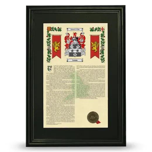 Lamm Deluxe Armorial Framed - Black