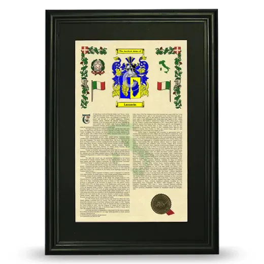 Lazzarin Deluxe Armorial Framed - Black