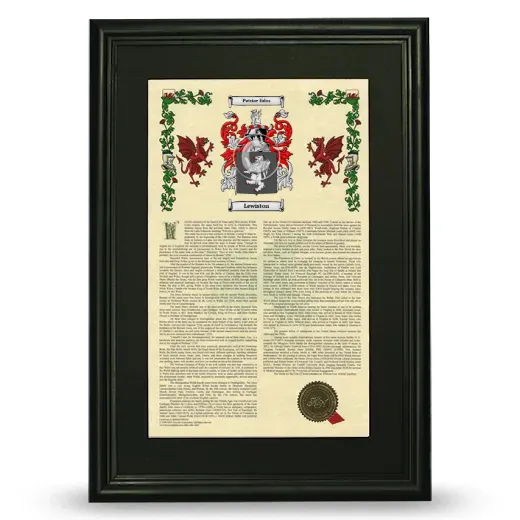 Lewiston Deluxe Armorial Framed - Black