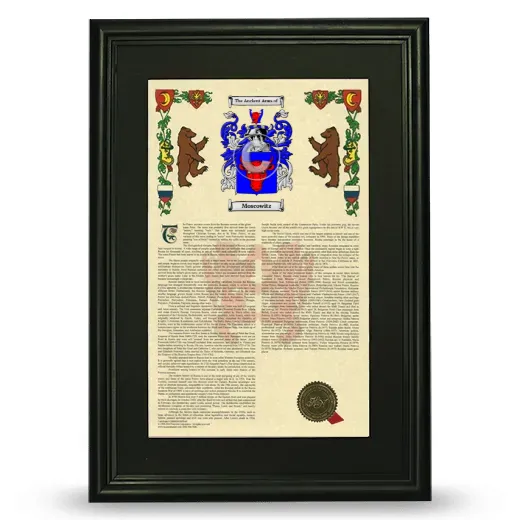 Moscowitz Deluxe Armorial Framed - Black