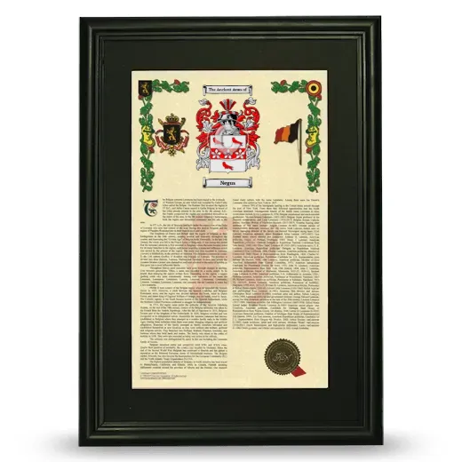 Negus Deluxe Armorial Framed - Black