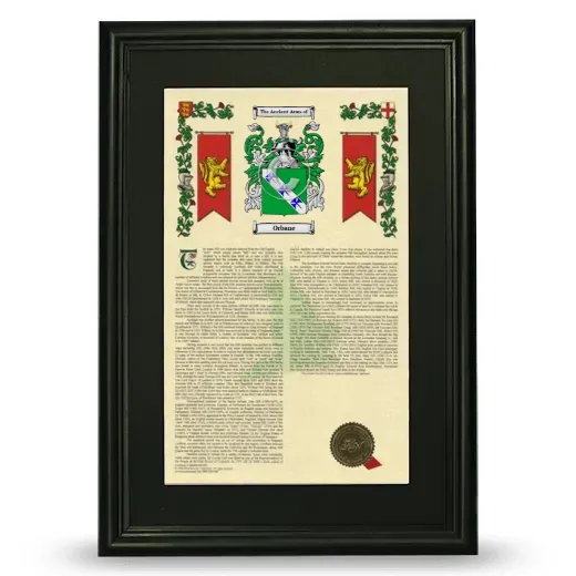Orbane Deluxe Armorial Framed - Black