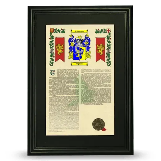 Orphan Deluxe Armorial Framed - Black