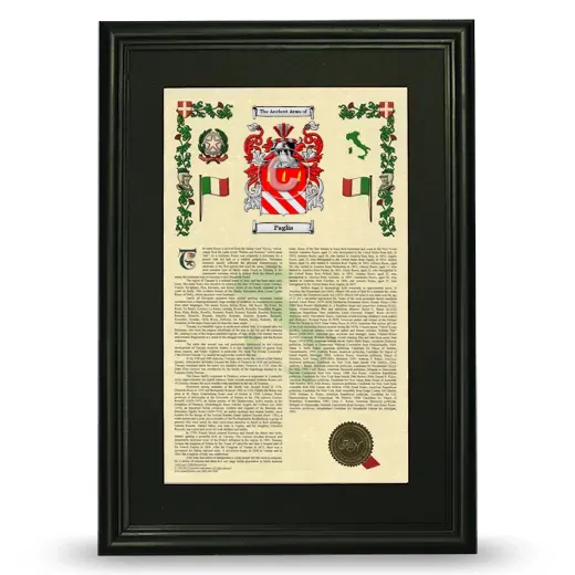 Paglia Deluxe Armorial Framed - Black