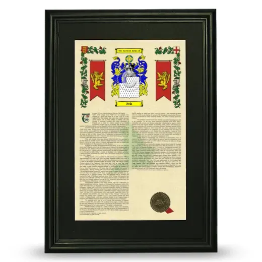 Pels Deluxe Armorial Framed - Black
