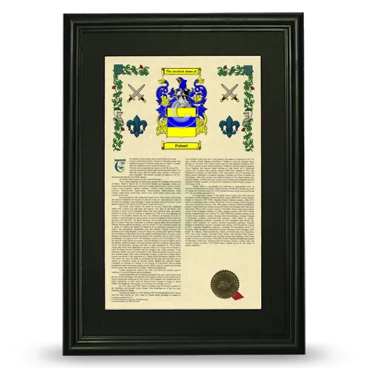Poteet Deluxe Armorial Framed - Black