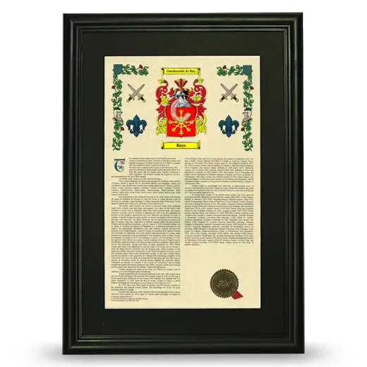 Rays Deluxe Armorial Framed - Black