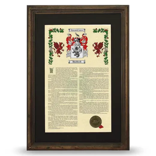 Rhydderch Deluxe Armorial Framed - Brown
