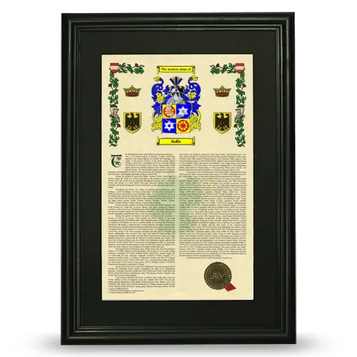 Rolfs Deluxe Armorial Framed - Black