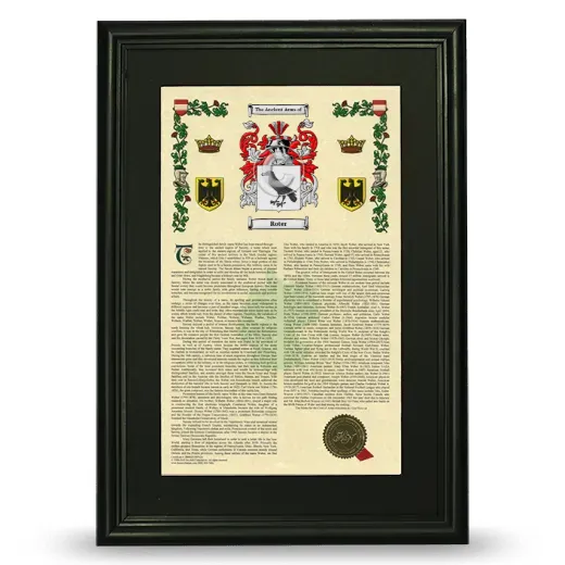 Roter Deluxe Armorial Framed - Black