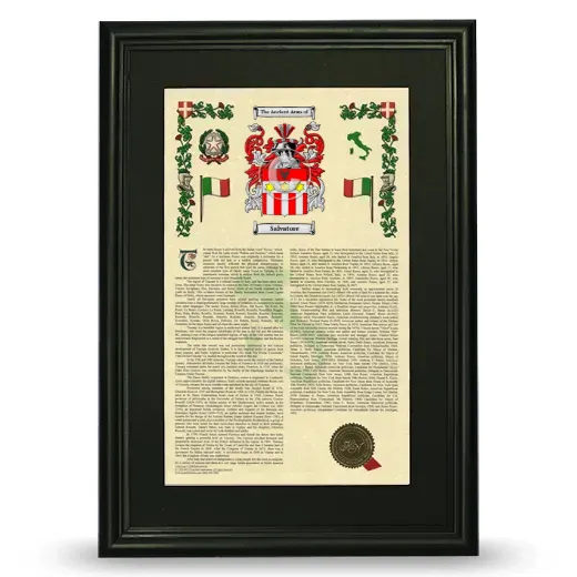 Salvatore Deluxe Armorial Framed - Black