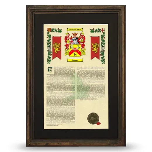 Sarwar Deluxe Armorial Framed - Brown