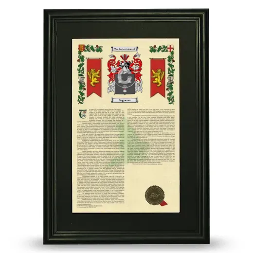 Segraves Deluxe Armorial Framed - Black