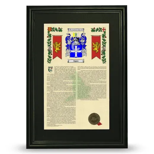 Sigars Deluxe Armorial Framed - Black