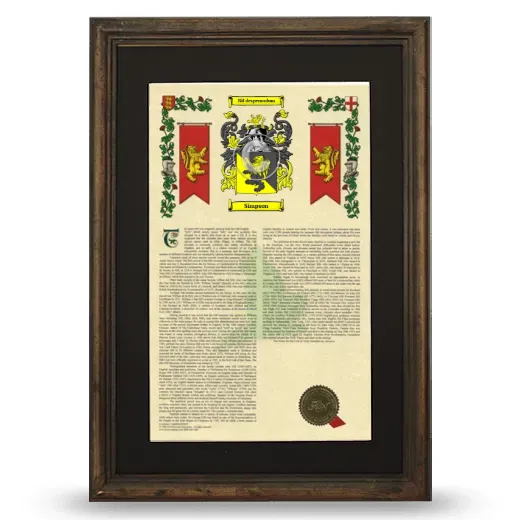 Simpson Deluxe Armorial Framed - Brown